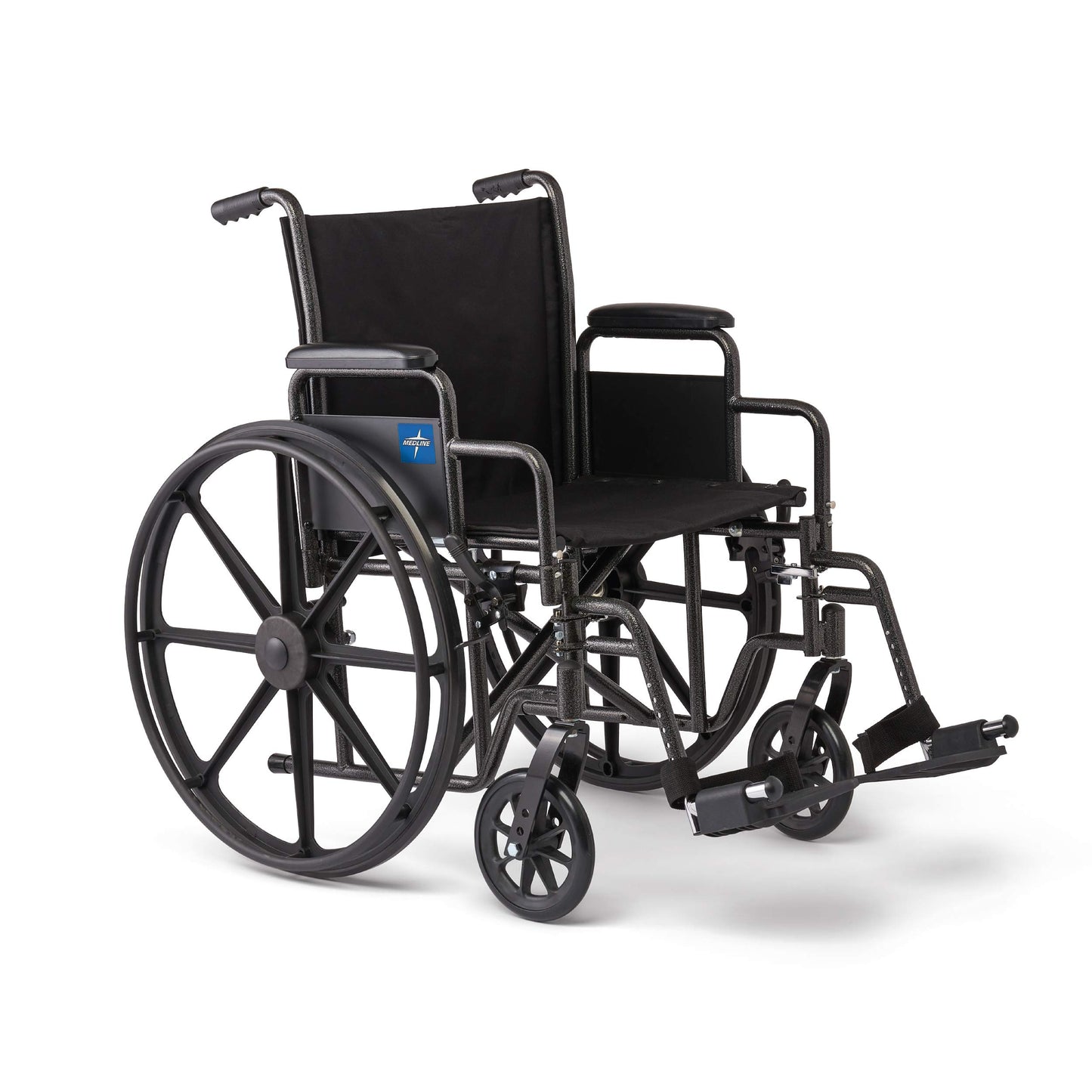 Medline Wheelchair, Desk-Length Arms and Swing-Away Leg Rests, 18" x 16" Seat (W x D)