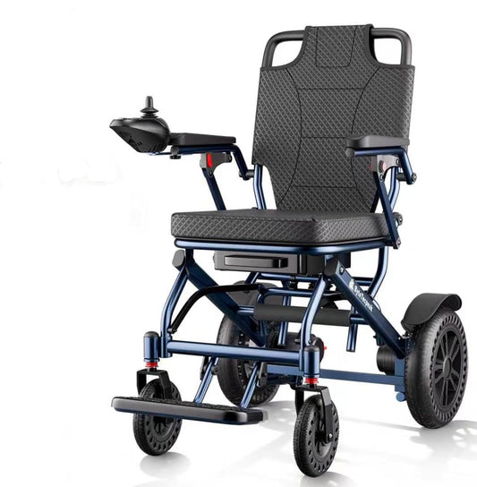 D14 Folding Electric Wheelchair for Adults with Removable Lithium Battery,20km Range,500W Motor,Lightweight & Compact Ultra-Portable Aluminium Powerchair,Travel-Friendly & Airline Approved