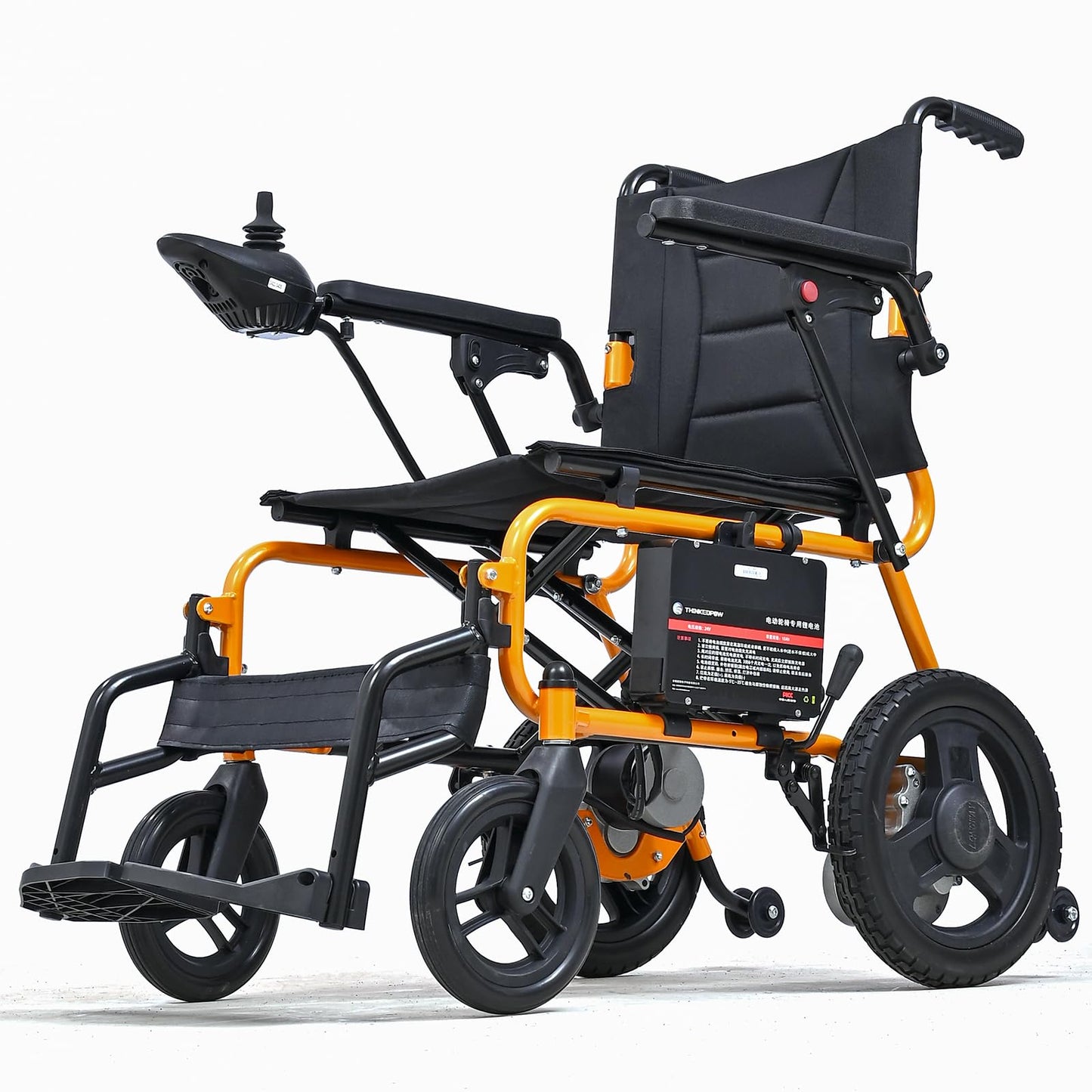 Foldable Electric Wheelchair for Adults,66lbs Sturdy Steel Power Chair with SOS Alert & Mute Button, 9Miles Range, All-Terrain Dual Motor Motorized Mobility Scooter with Electromagnetic Brake