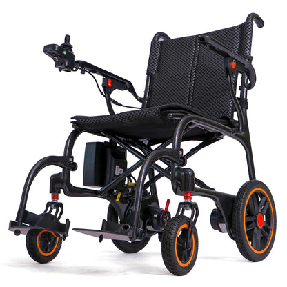 Foldable Electric Wheelchair for Adults,66lbs Sturdy Steel Power Chair with SOS Alert & Mute Button, 9Miles Range, All-Terrain Dual Motor Motorized Mobility Scooter with Electromagnetic Brake