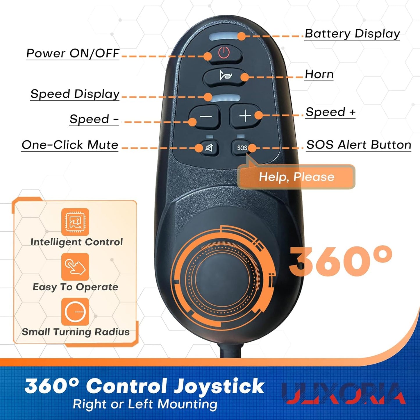 Foldable Electric Wheelchair for Adults,66lbs Sturdy Steel Power Chair with SOS Alert & Mute Button, 9Miles Range, All-Terrain Dual Motor Motorized Mobility Scooter with Electromagnetic Brake