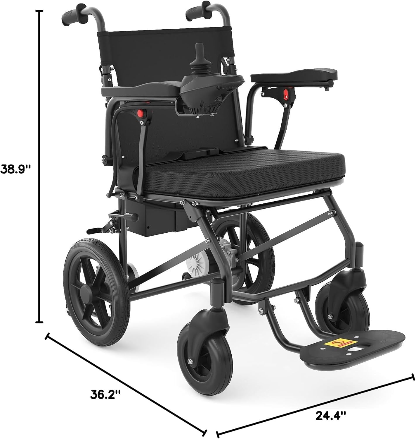 Lightweight Electric Wheelchair for Adults,Motorized Wheelchair Power Portable Wheelchair,500W Motor Airline Approved Black