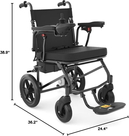 Lightweight Electric Wheelchair for Adults,Motorized Wheelchair Power Portable Wheelchair,500W Motor Airline Approved Black