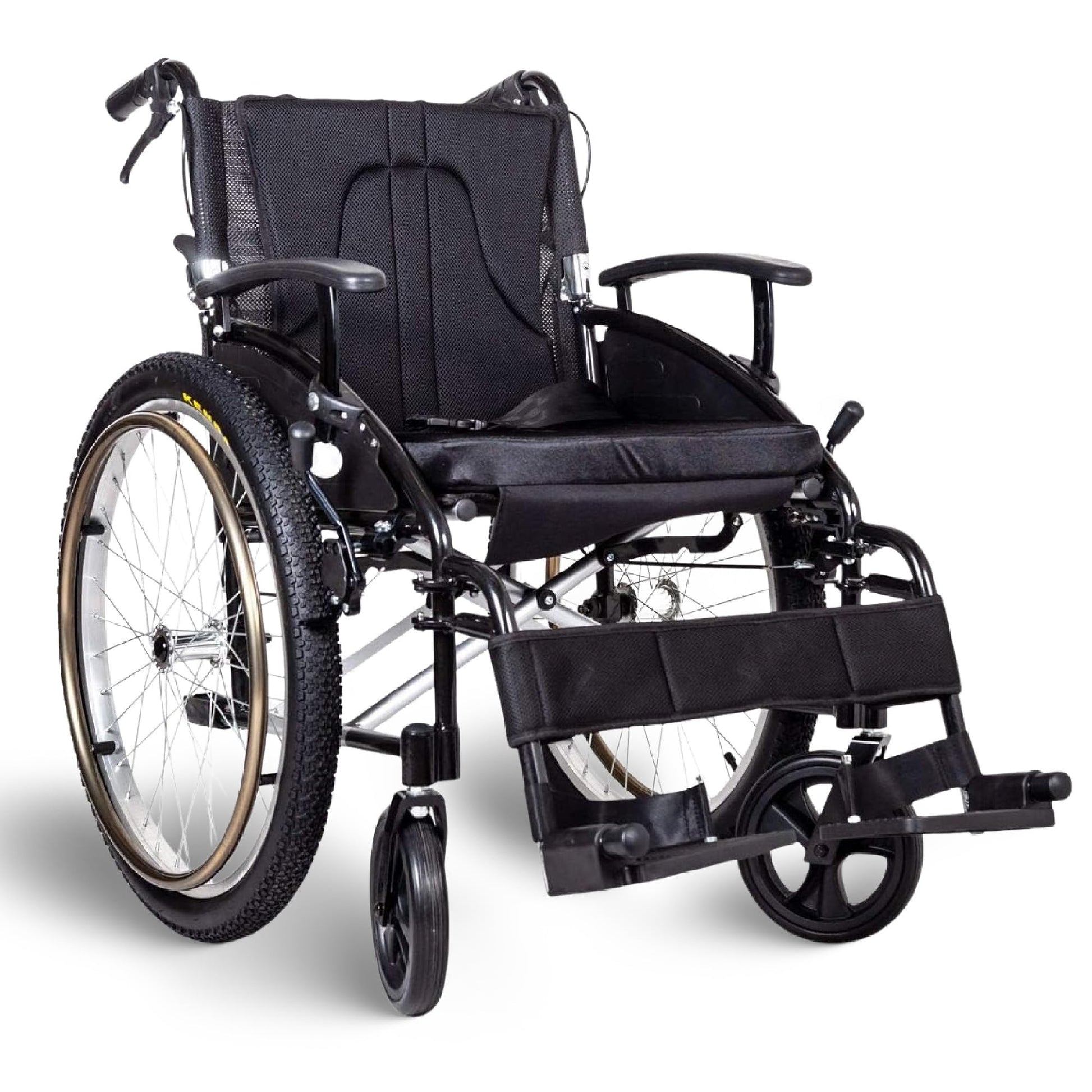 Voyager Self Propel Folding Outdoor All Terrain Wheelchair - Choice of Sizes and Colors (Red, 18" Seat Width)