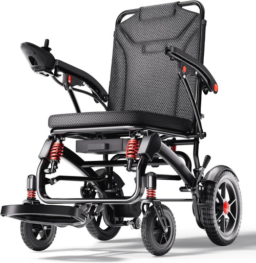39LB Ultra Lightweight 25 Miles Electric Wheelchairs for Adults, Foldable Motorized Wheelchair for Seniors, Long Travel Range Mobility Scooter, All Terrain Compact Portable Power Wheelchair