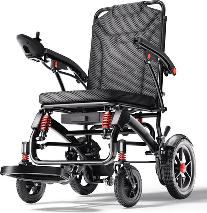 39LB Ultra Lightweight 25 Miles Electric Wheelchairs for Adults, Foldable Motorized Wheelchair for Seniors, Long Travel Range Mobility Scooter, All Terrain Compact Portable Power Wheelchair