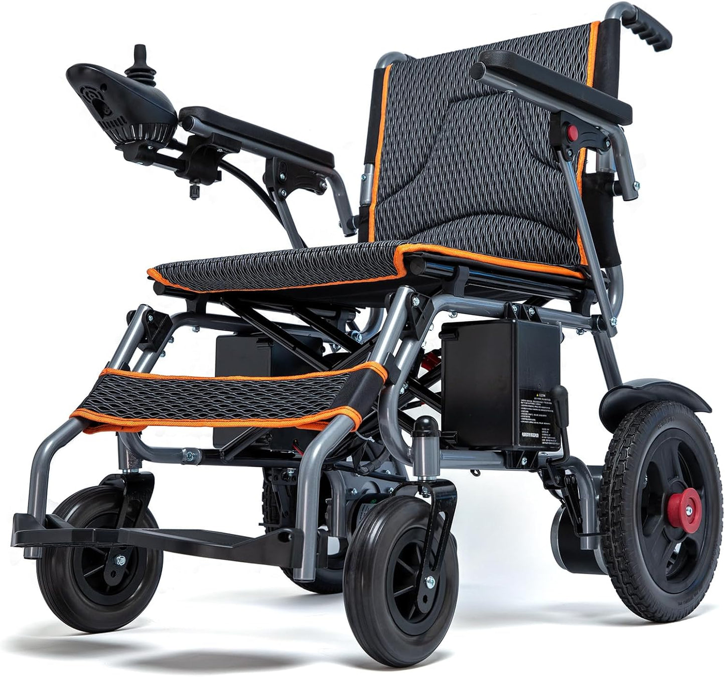 Foldable Electric Wheelchair for Adults,66lbs Sturdy Steel Power Chair with SOS Alert & Mute Button, 9Miles Range, All-Terrain Dual Motor Motorized Mobility Scooter with Electromagnetic Brake