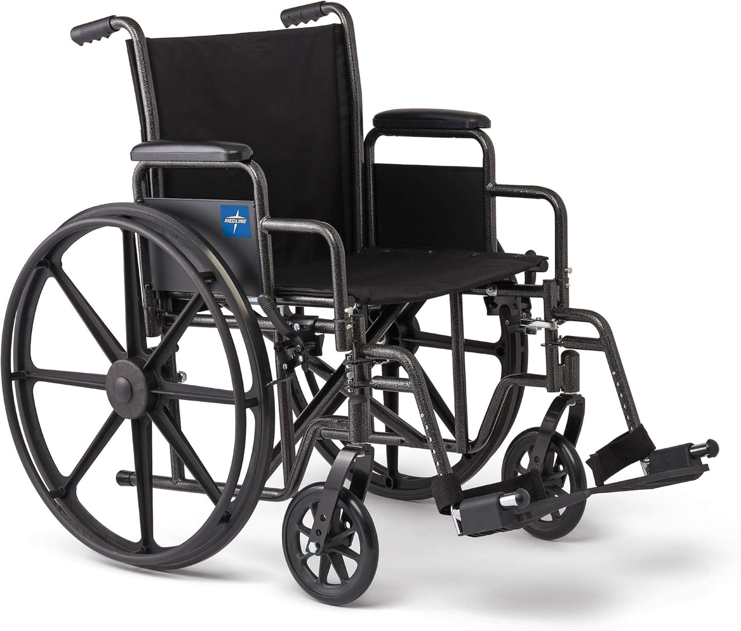 Medline Wheelchair, Desk-Length Arms and Swing-Away Leg Rests, 18" x 16" Seat (W x D)