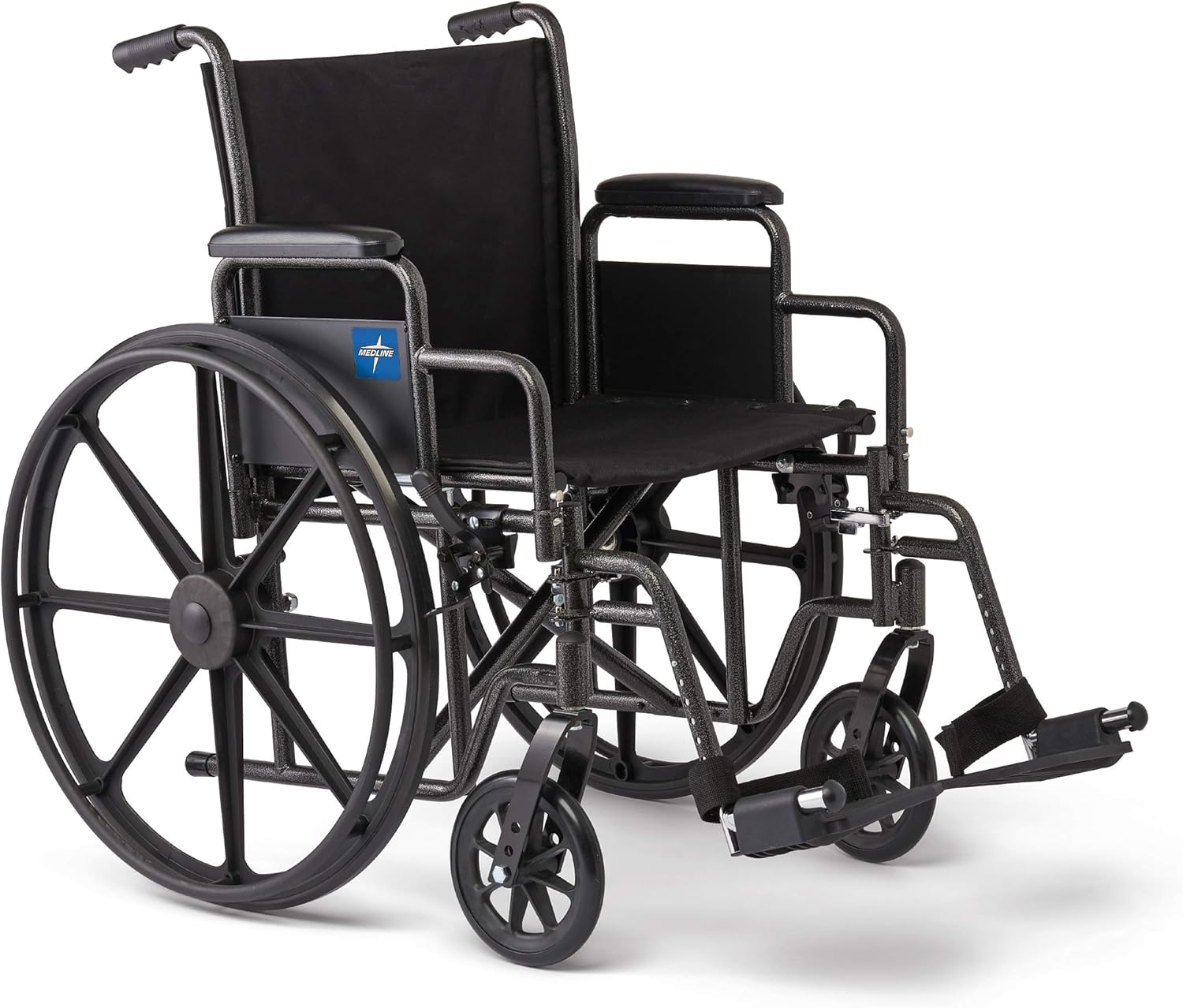 Medline Wheelchair, Desk-Length Arms and Swing-Away Leg Rests, 18" x 16" Seat (W x D)