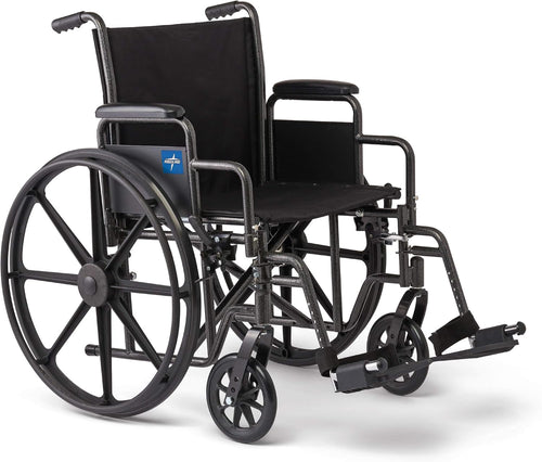 Medline Wheelchair, Desk-Length Arms and Swing-Away Leg Rests, 18" x 16" Seat (W x D)