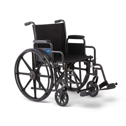Medline Wheelchair, Desk-Length Arms and Swing-Away Leg Rests, 18" x 16" Seat (W x D)